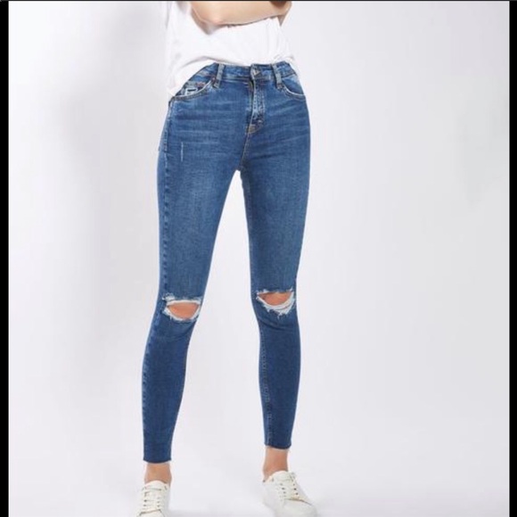 Topshop Denim - Topshop Moto Jamie Ripped Skinny Jeans